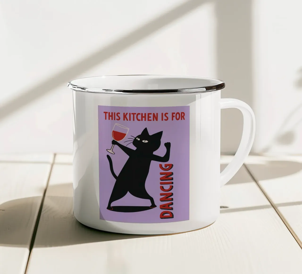 questa cucina è per ballare tazza in smalto da Shillas