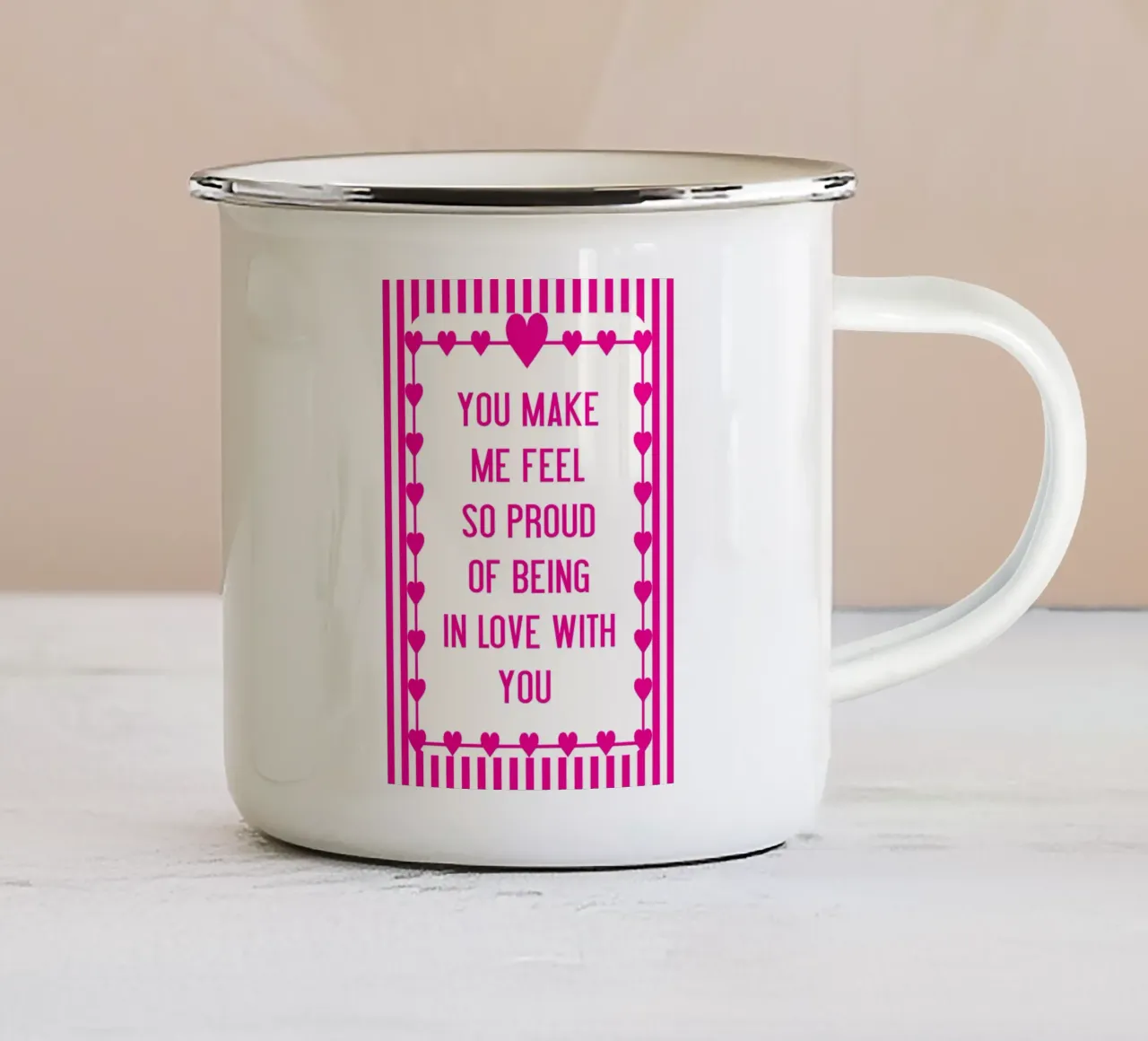 mi fai sentire così orgoglioso tazza in smalto da Shillas