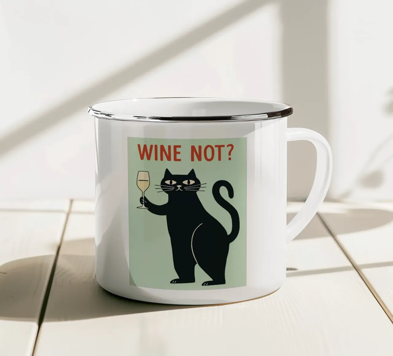 vino non gatto tazza in smalto da Shillas