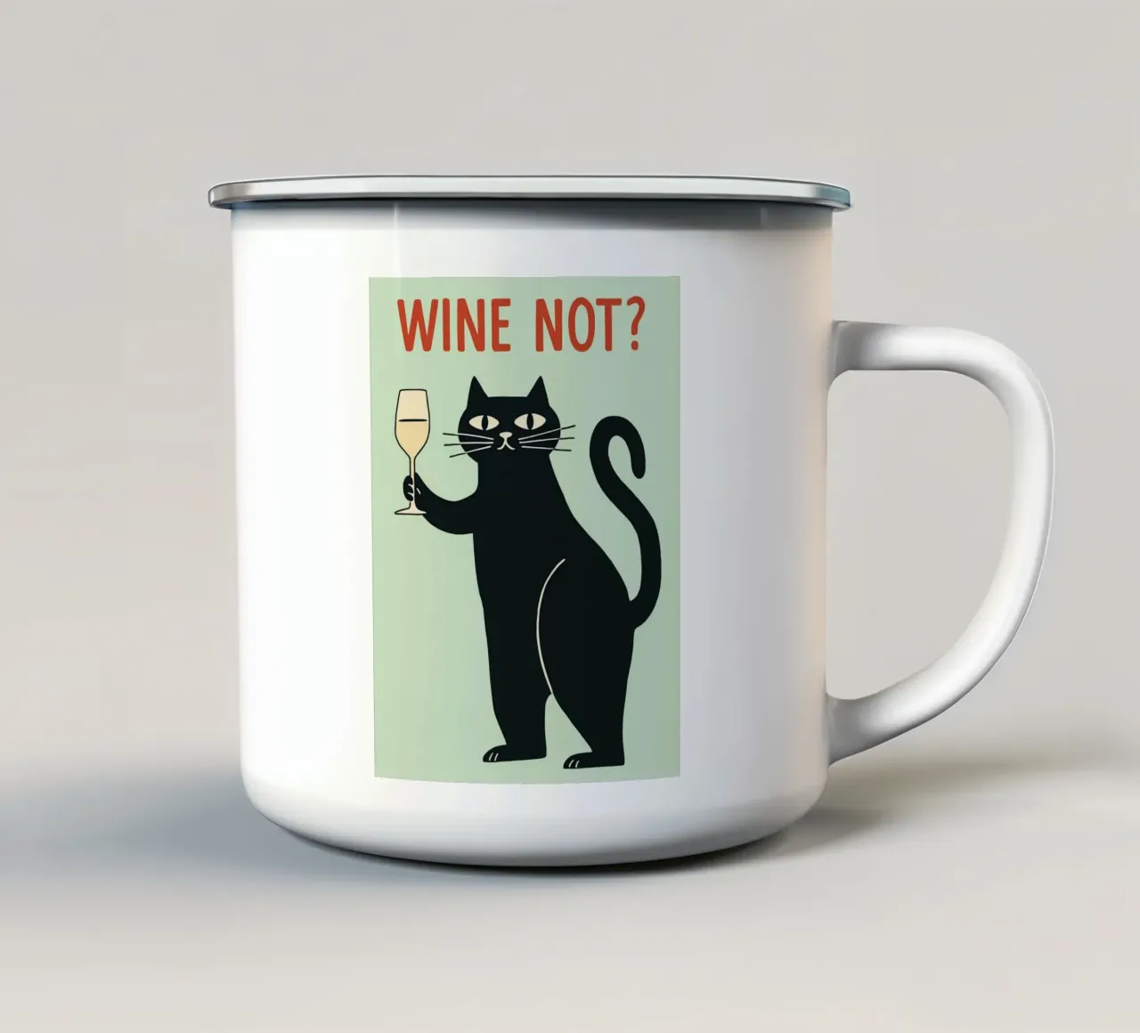 vino non gatto tazza in smalto da Shillas