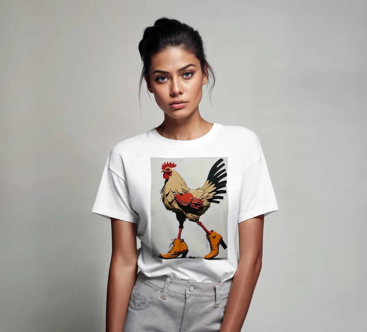 The chicken with boots t-shirt by 🎁 ARTVI-SHOP