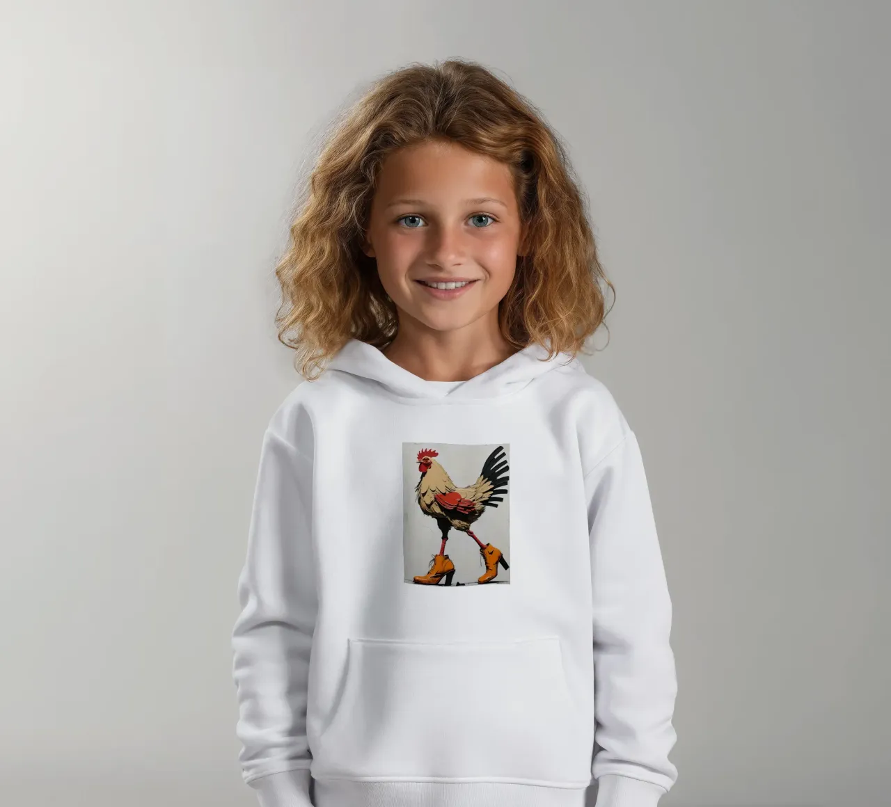 The chicken with boots kids hoodie by 🎁 ARTVI-SHOP