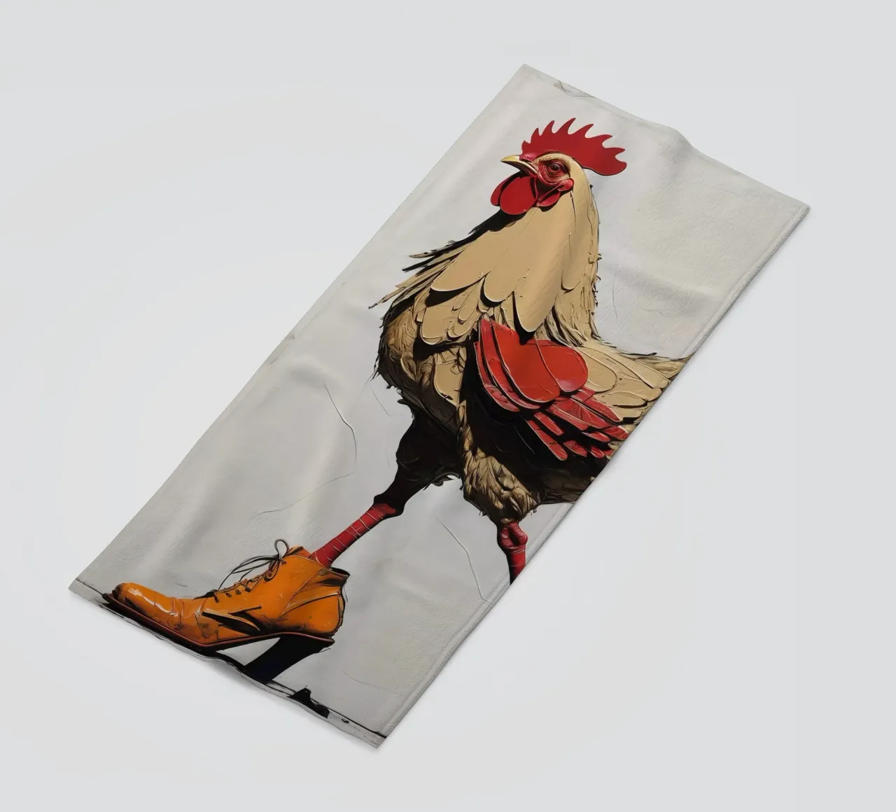 The chicken with boots beach towel by 🎁 ARTVI-SHOP