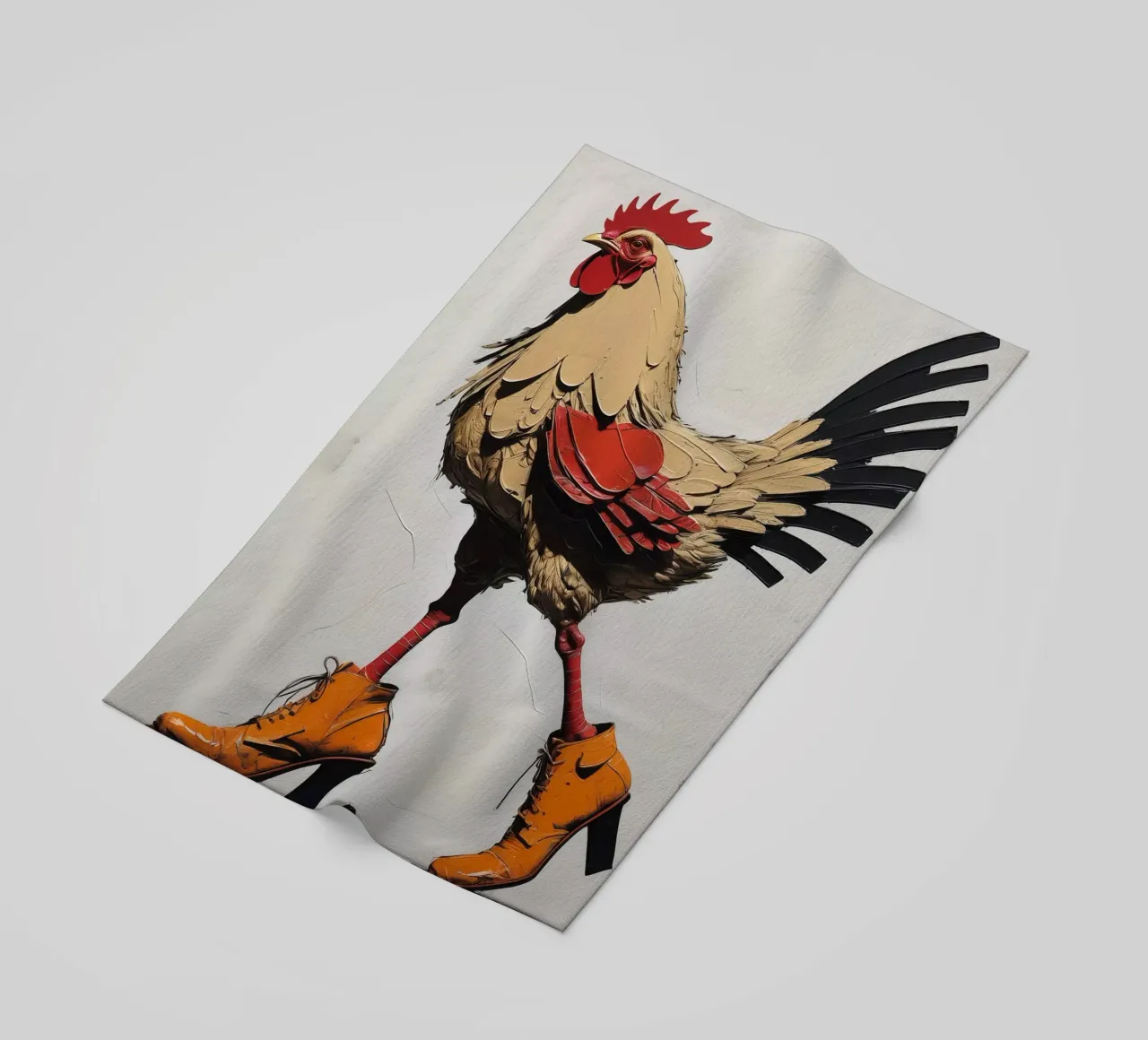 The chicken with boots beach towel by 🎁 ARTVI-SHOP