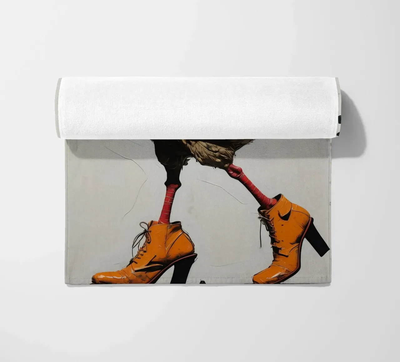 The chicken with boots beach towel by 🎁 ARTVI-SHOP