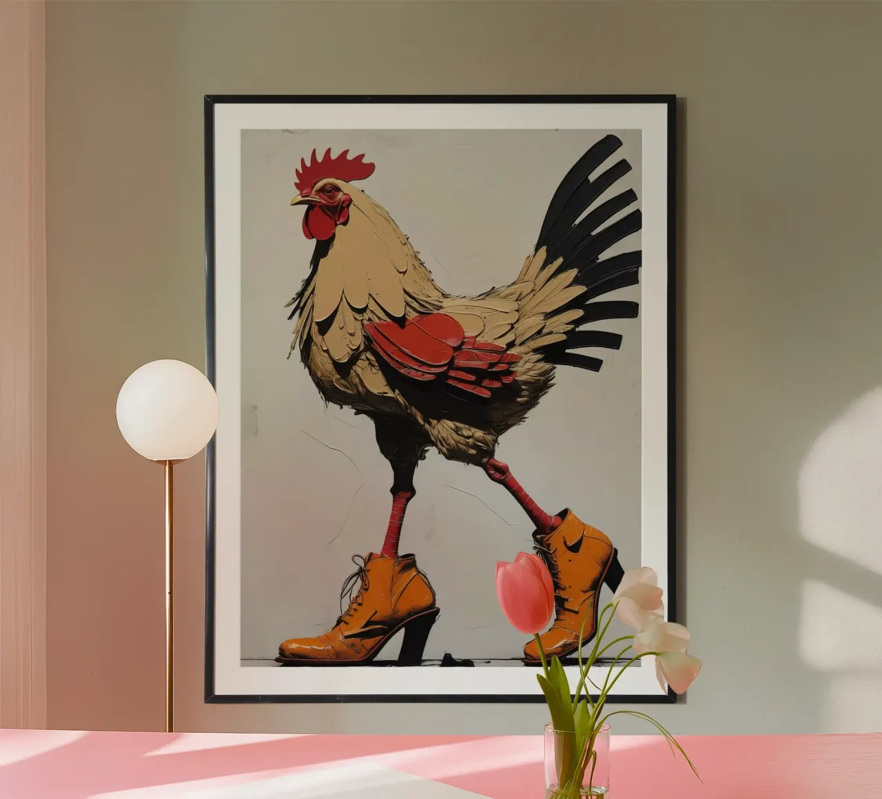 The chicken with boots poster by 🎁 ARTVI-SHOP