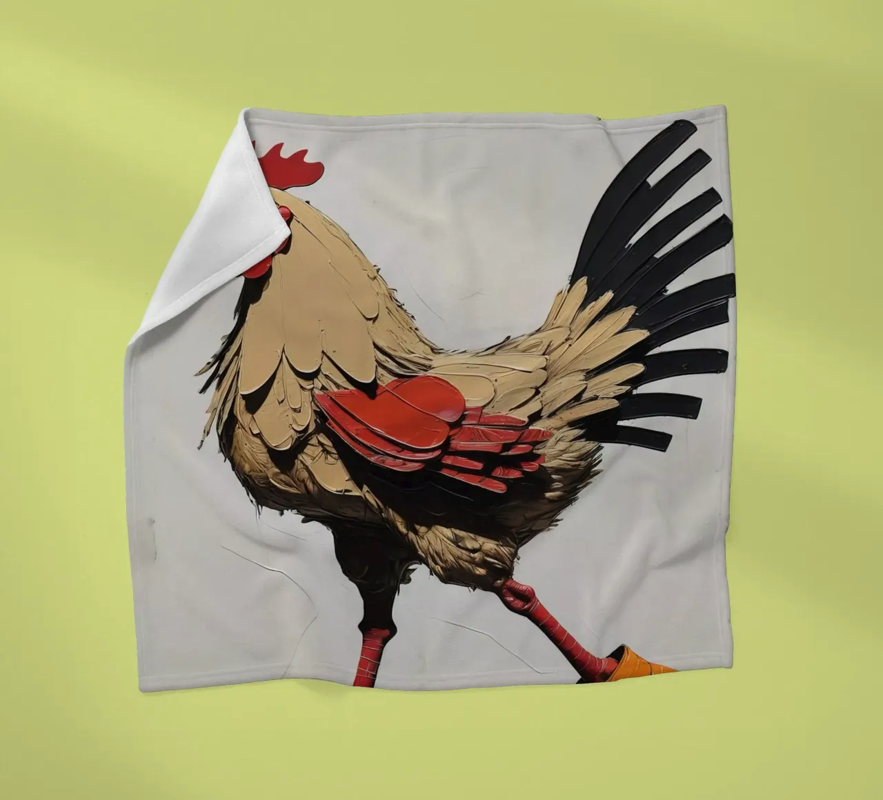The chicken with boots fleece blanket by 🎁 ARTVI-SHOP