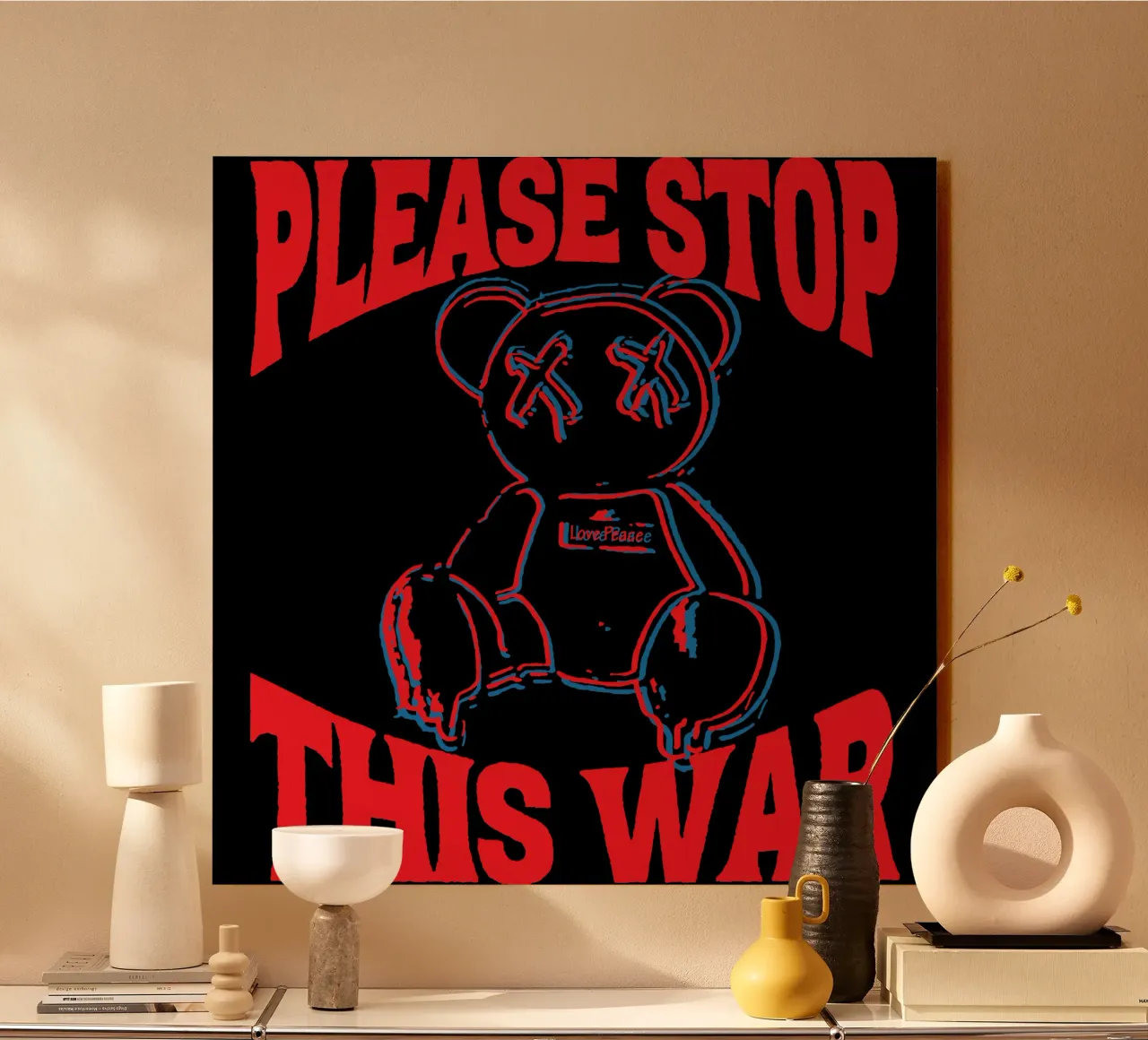 Please Stop This War acrylic glass by Gunawan Rb