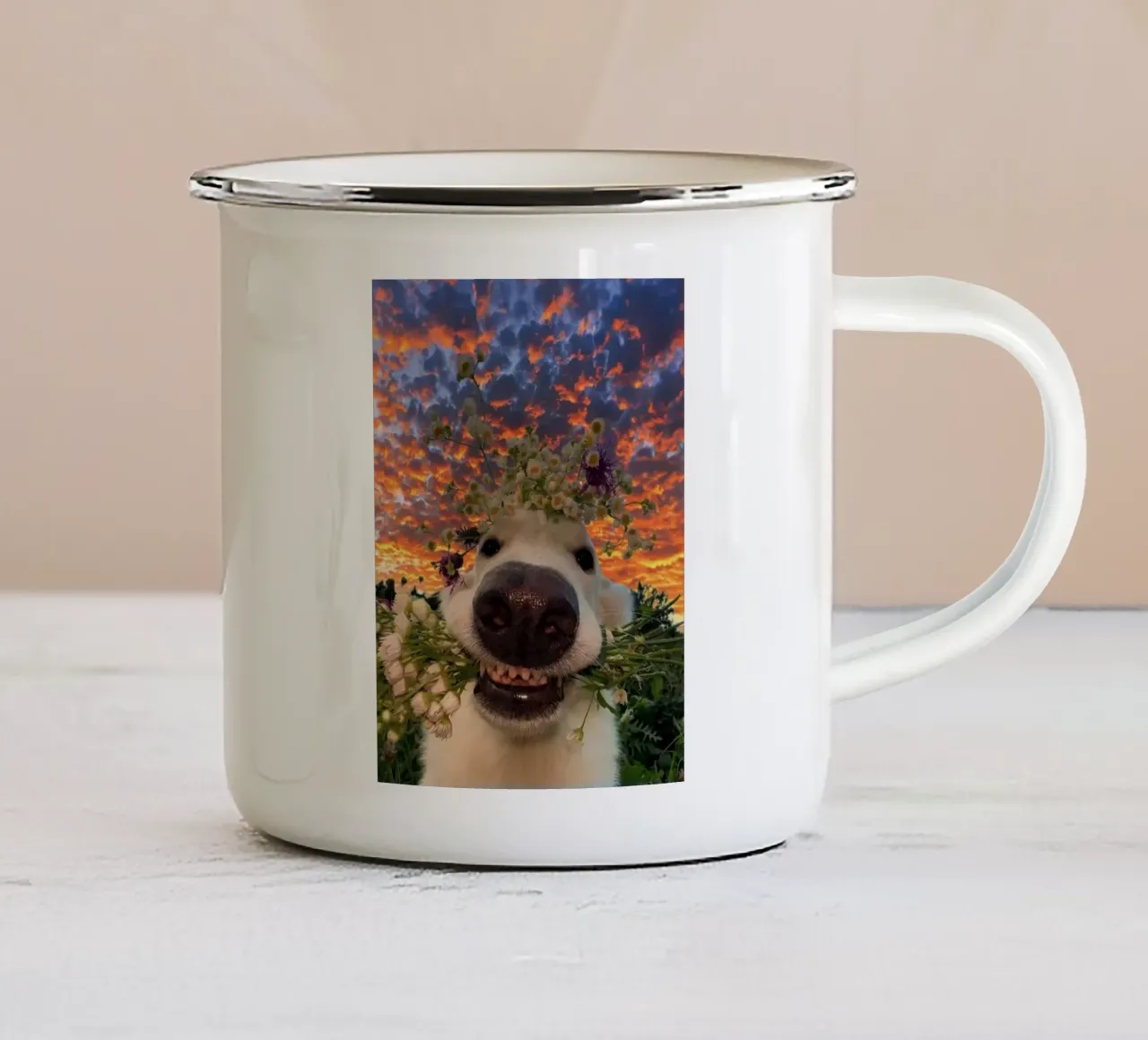 dogs in the twilight tazza in smalto da scoten