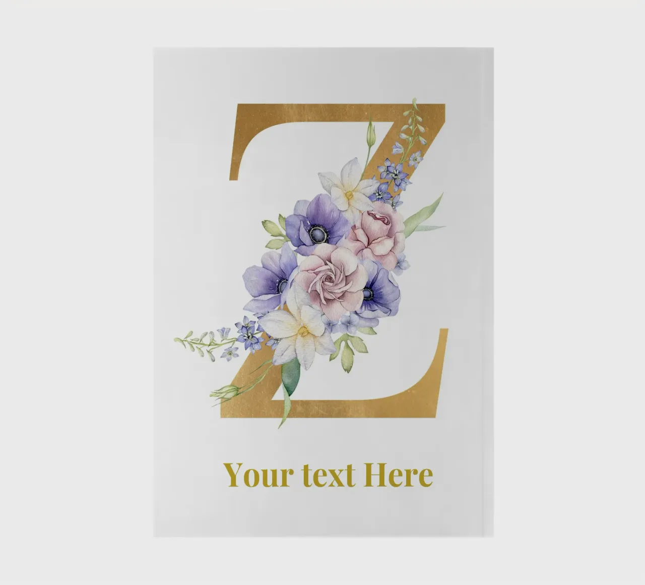 Letter Z, Personalized Name Print, Personalized initial notebook by The Custom Letter