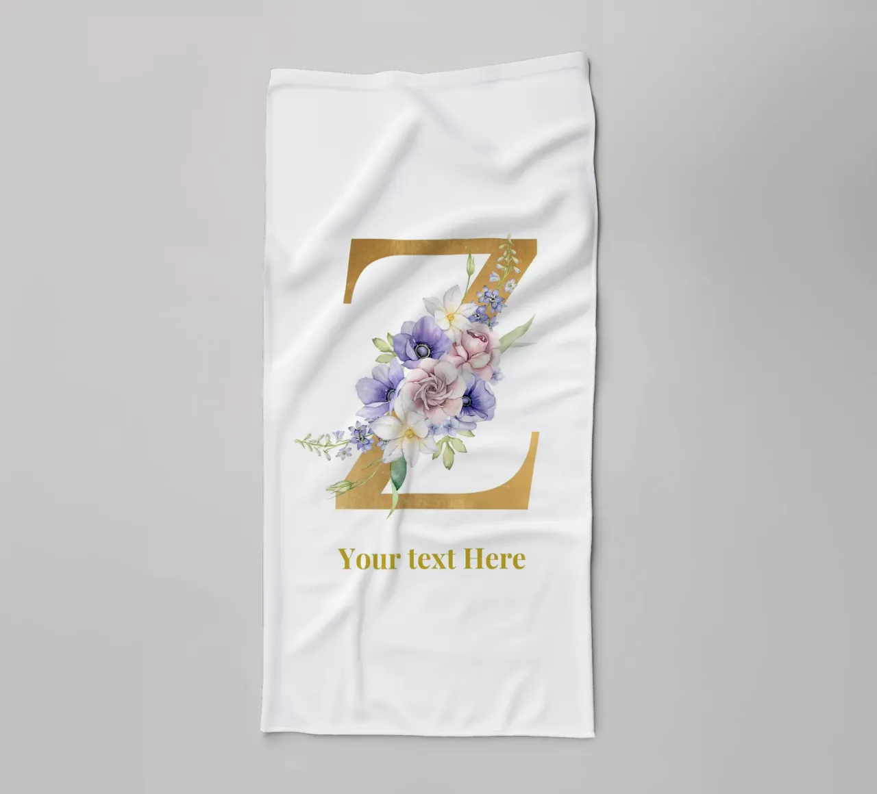 Letter Z, Personalized Name Print, Personalized initial towel by The Custom Letter