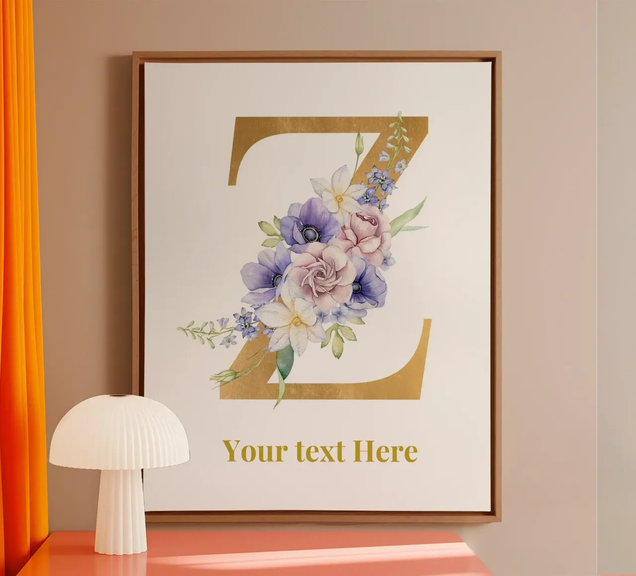 Letter Z, Personalized Name Print, Personalized initial canvas by The Custom Letter