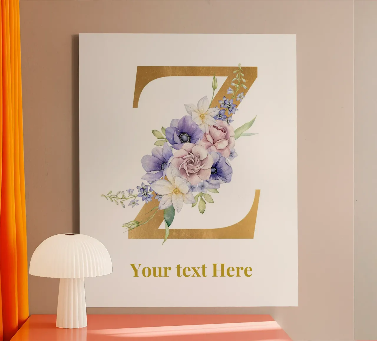 Letter Z, Personalized Name Print, Personalized initial canvas by The Custom Letter