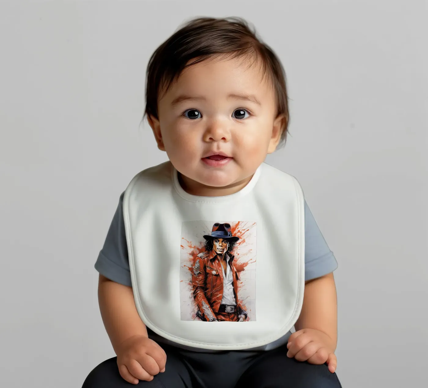 michael jackson baby bib by 🎁 NOBELART