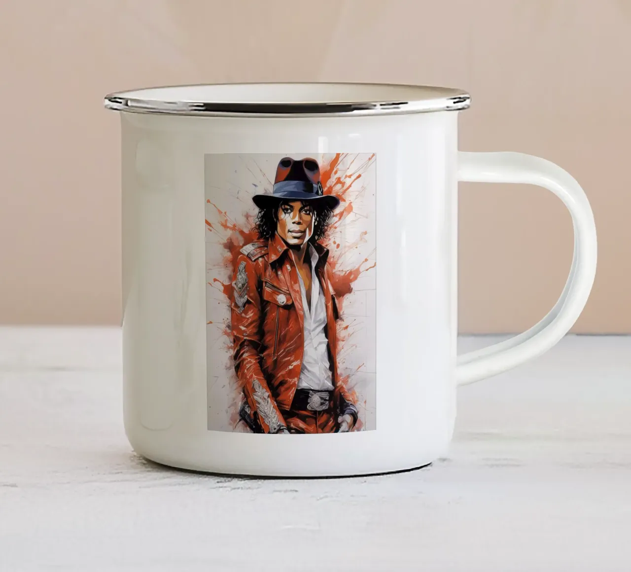 michael jackson tazza in smalto da ARTVI-SHOP