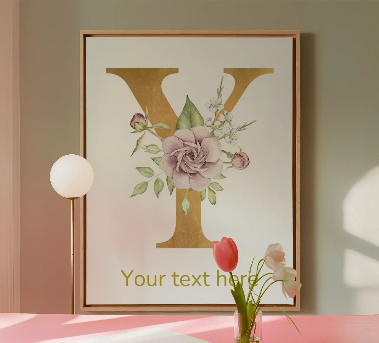 Letter Y, Personalized Name Print, Personalized initial canvas by The Custom Letter