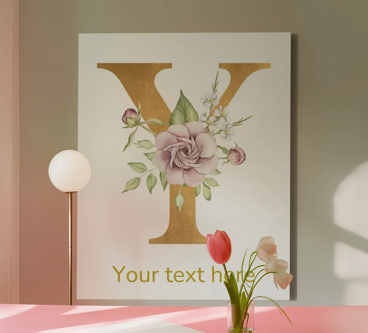 Letter Y, Personalized Name Print, Personalized initial canvas by The Custom Letter
