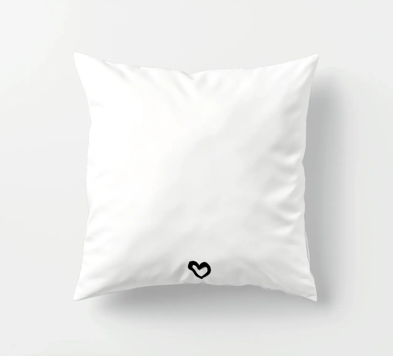 Custom text - black and white - with frame, bow and heart Kissen von Petra Lang - Floral Art