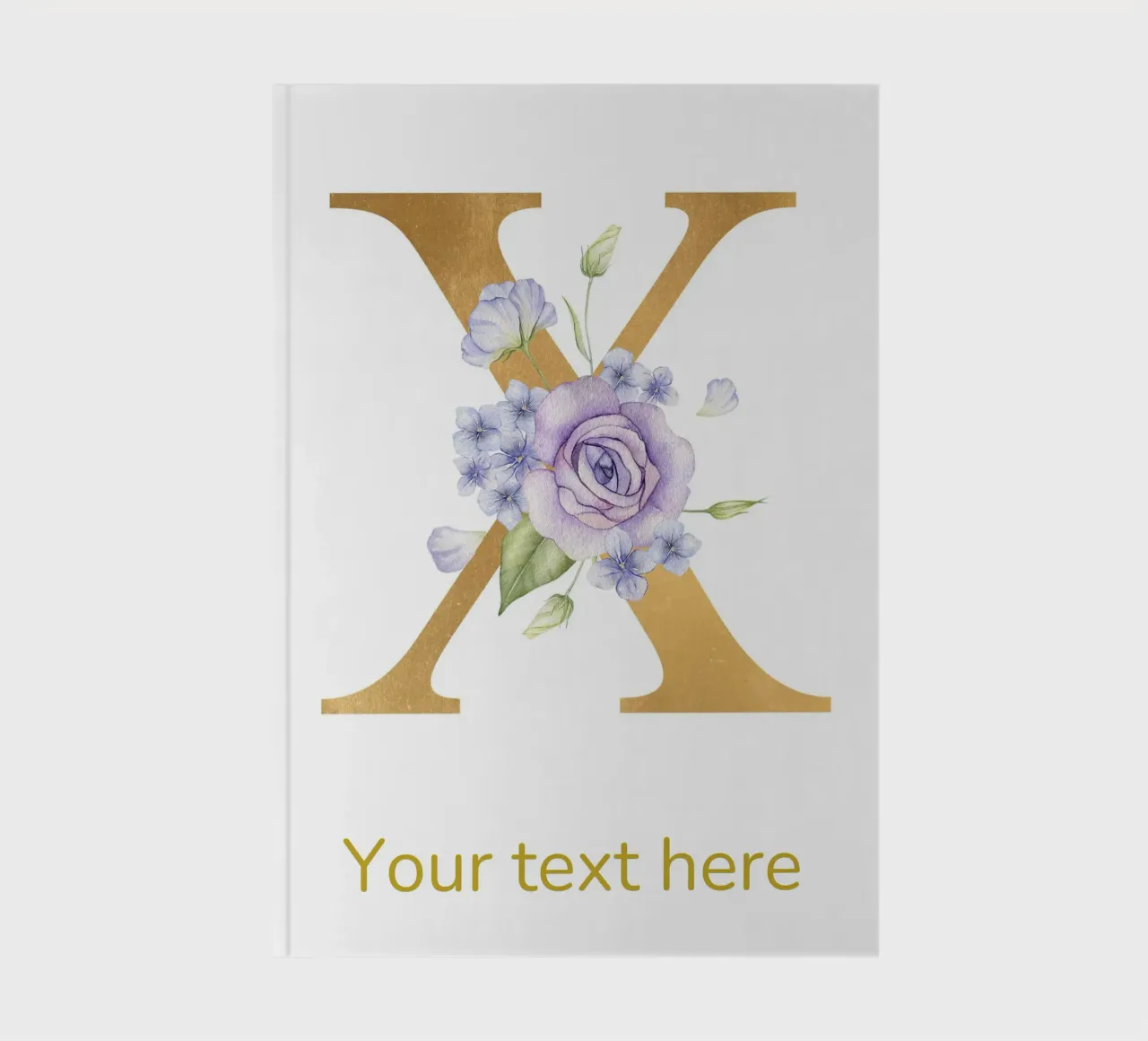 Letter X, Personalized Name Print, Personalized initial notebook by The Custom Letter