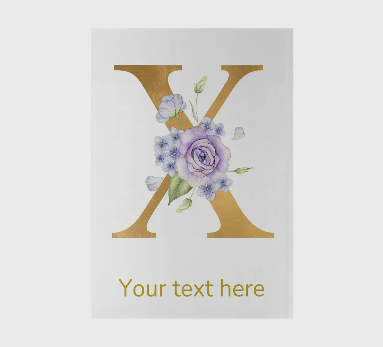 Letter X, Personalized Name Print, Personalized initial notebook by The Custom Letter