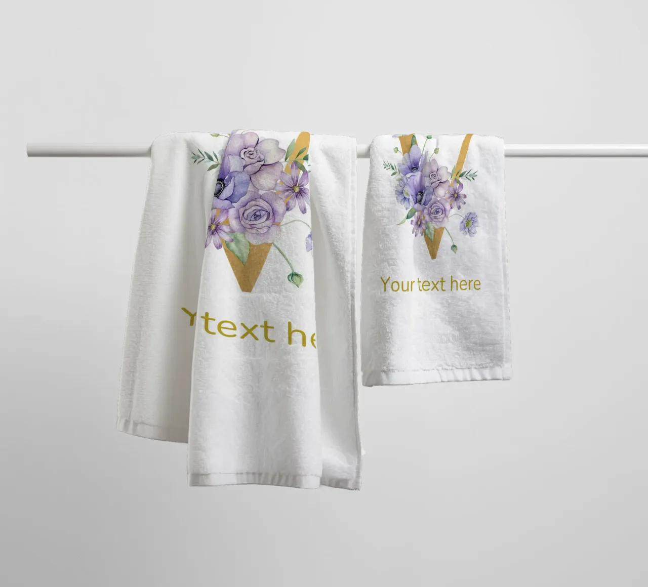 Letter V, Personalized Name Print, Personalized initial towel by The Custom Letter