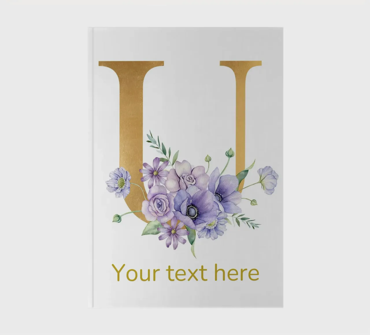 Letter U, Personalized Name Print, Personalized initial notebook by The Custom Letter