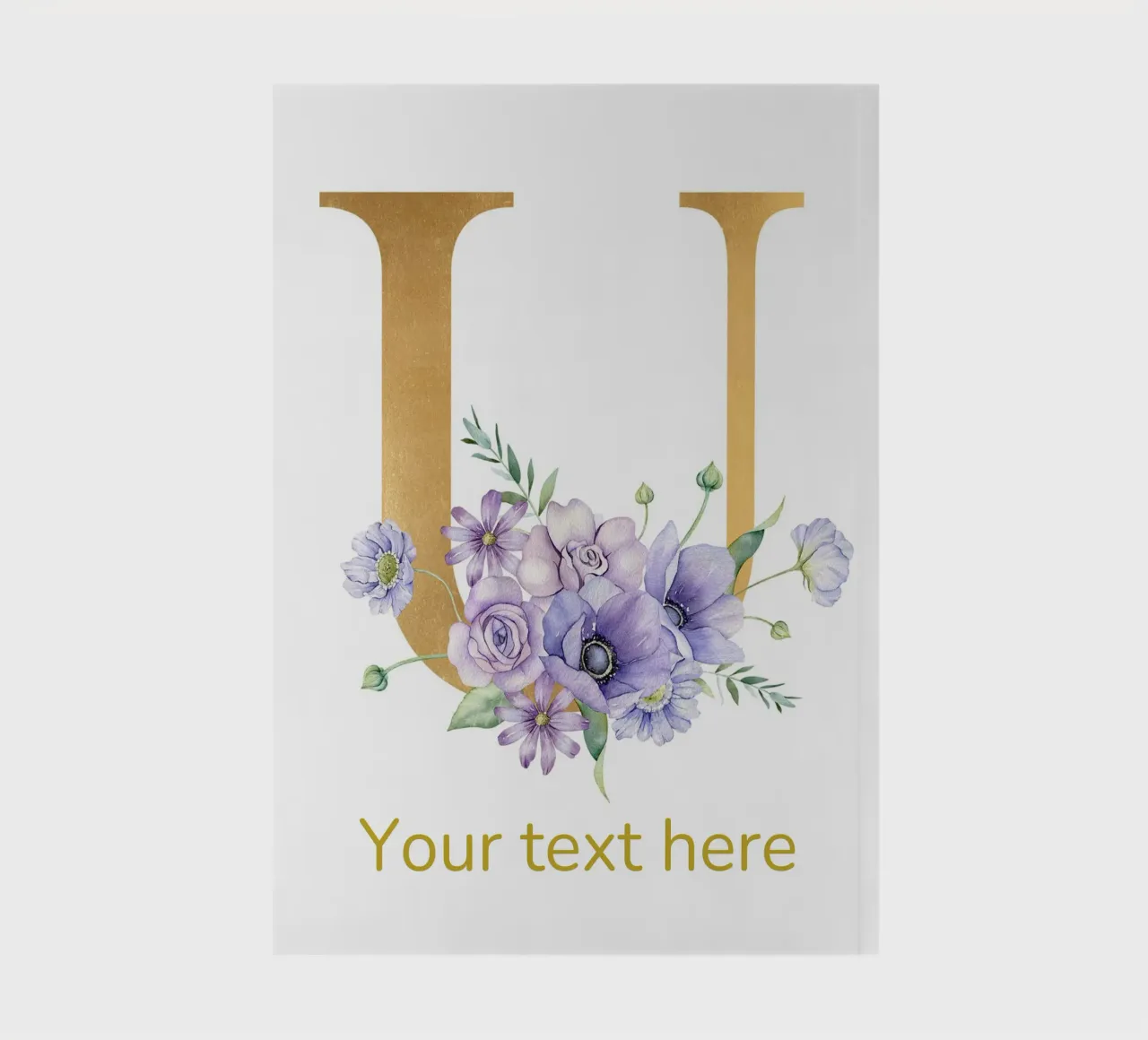 Letter U, Personalized Name Print, Personalized initial notebook by The Custom Letter
