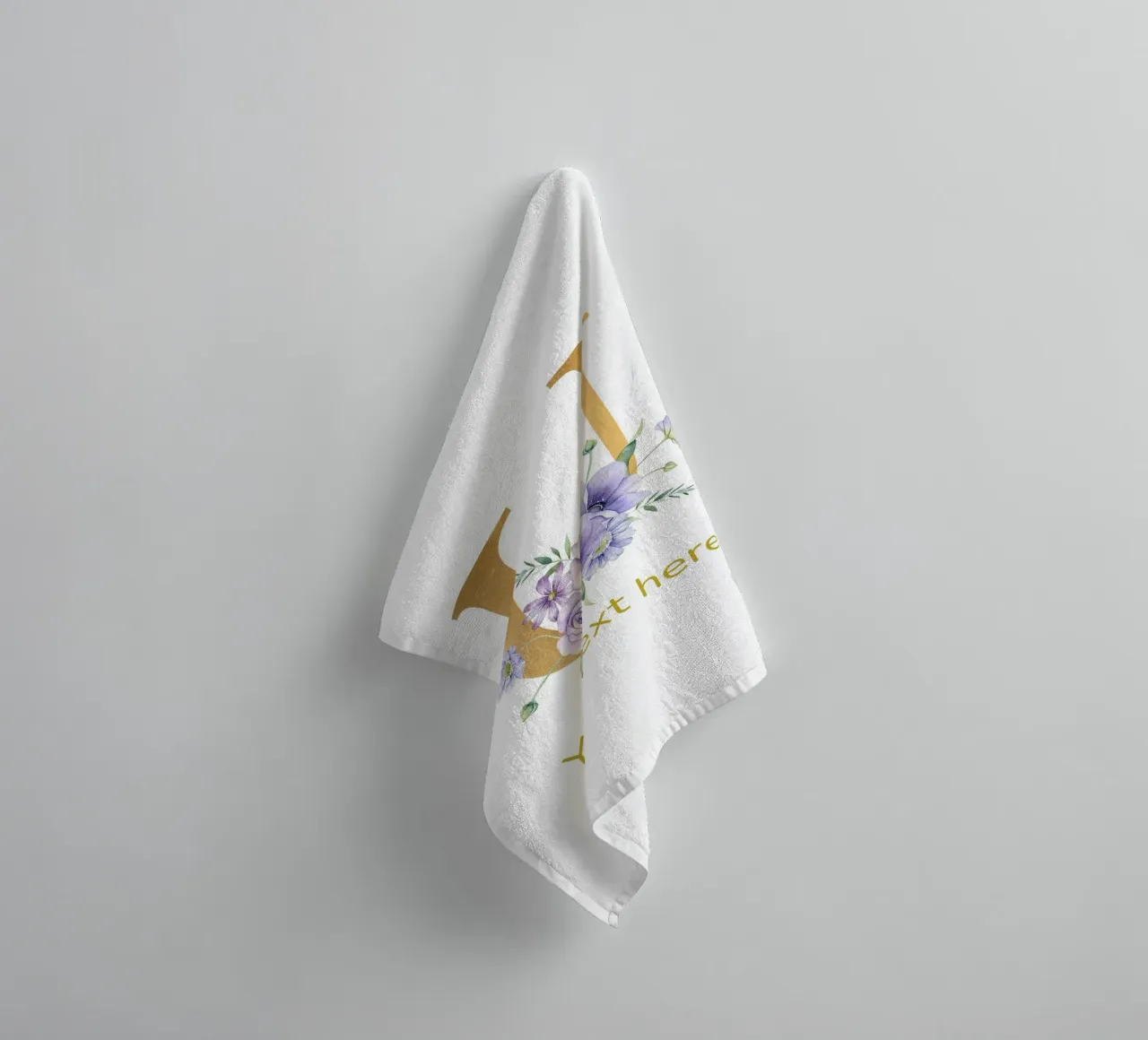 Letter U, Personalized Name Print, Personalized initial towel by The Custom Letter