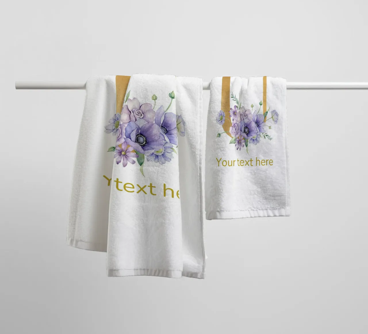 Letter U, Personalized Name Print, Personalized initial towel by The Custom Letter