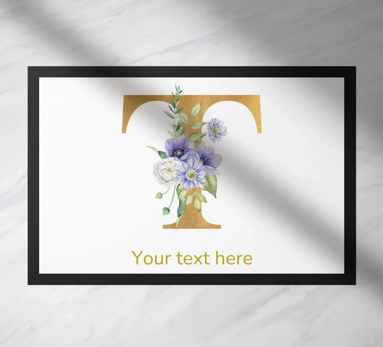Letter T, Personalized Name Print, Personalized initial doormat by The Custom Letter