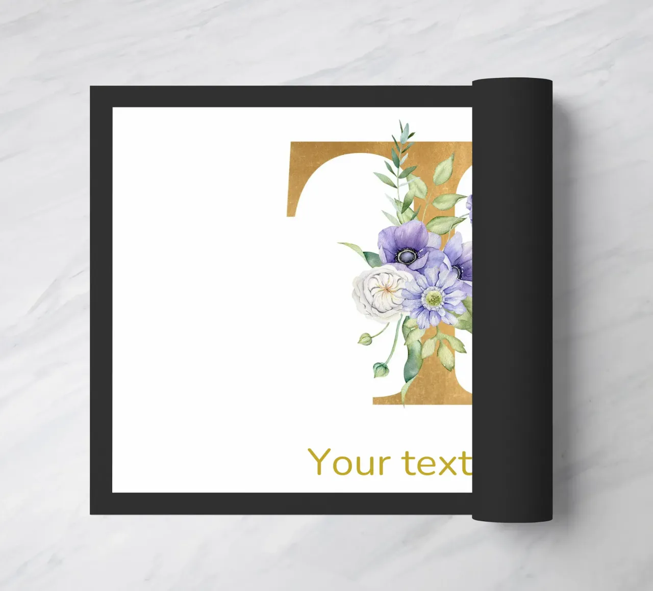 Letter T, Personalized Name Print, Personalized initial doormat by The Custom Letter