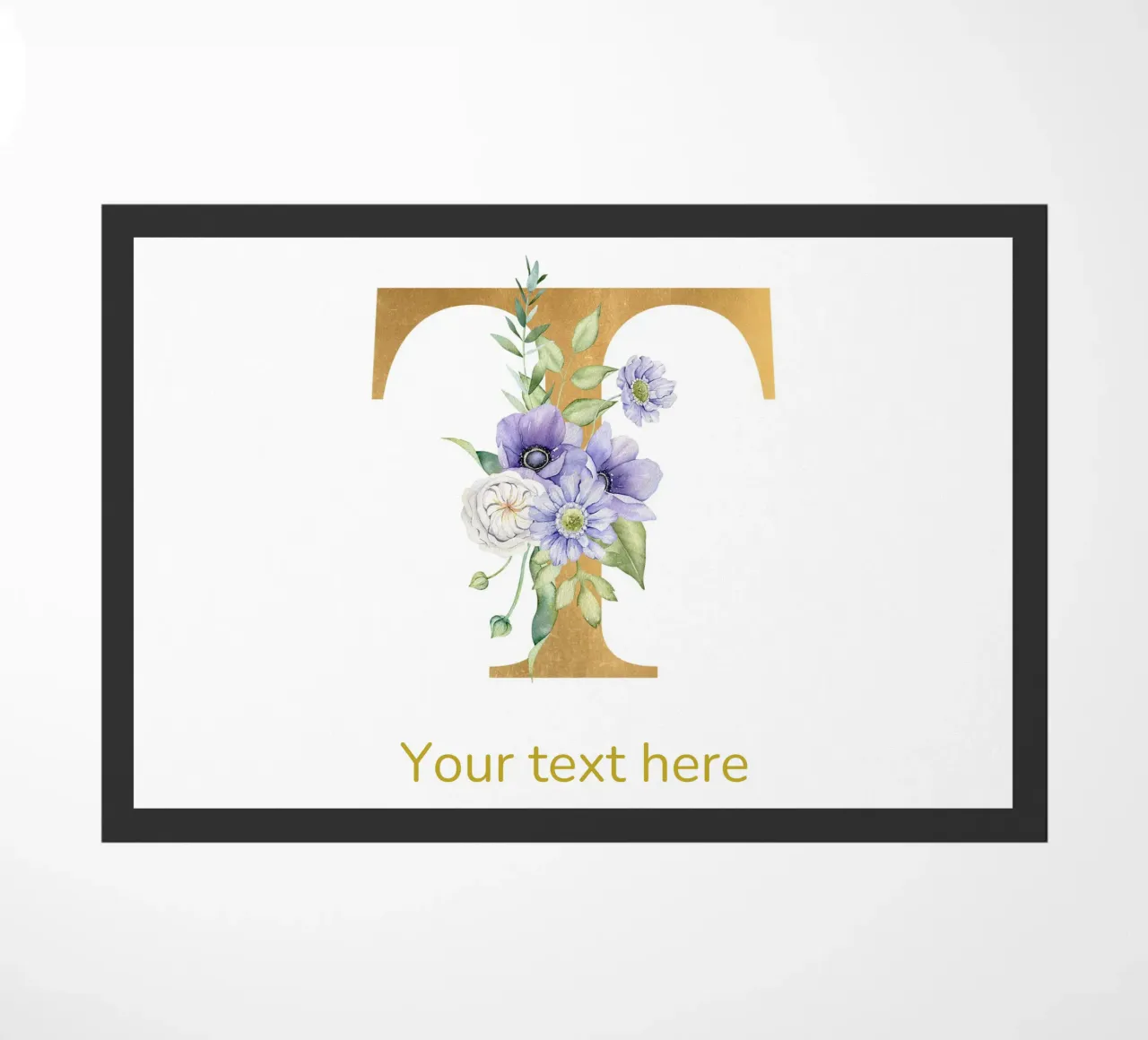 Letter T, Personalized Name Print, Personalized initial doormat by The Custom Letter