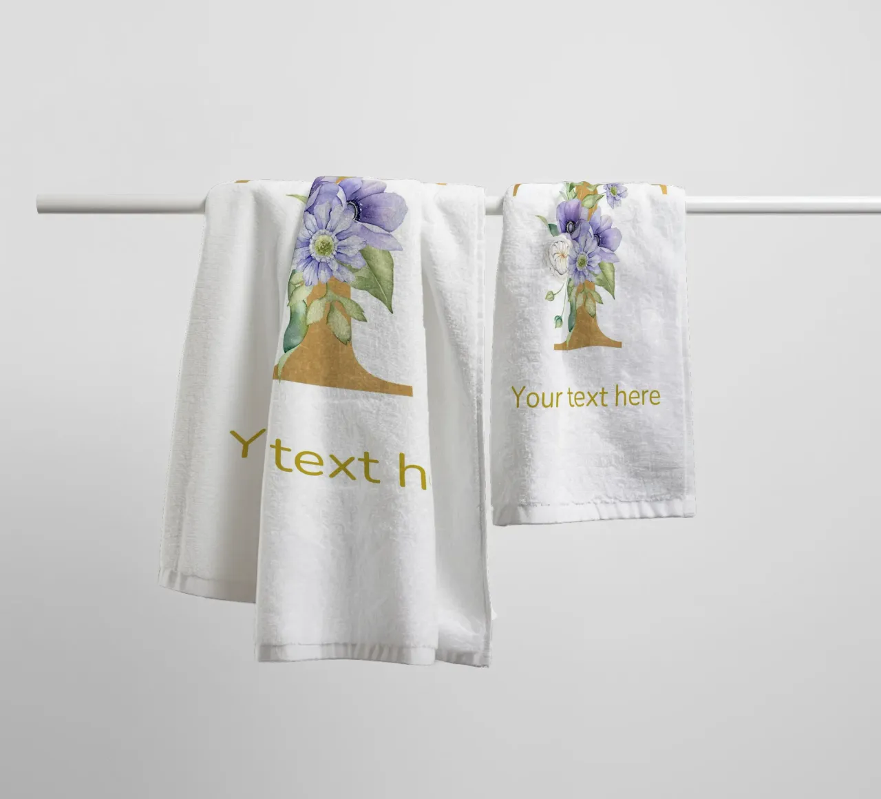 Letter T, Personalized Name Print, Personalized initial towel by The Custom Letter