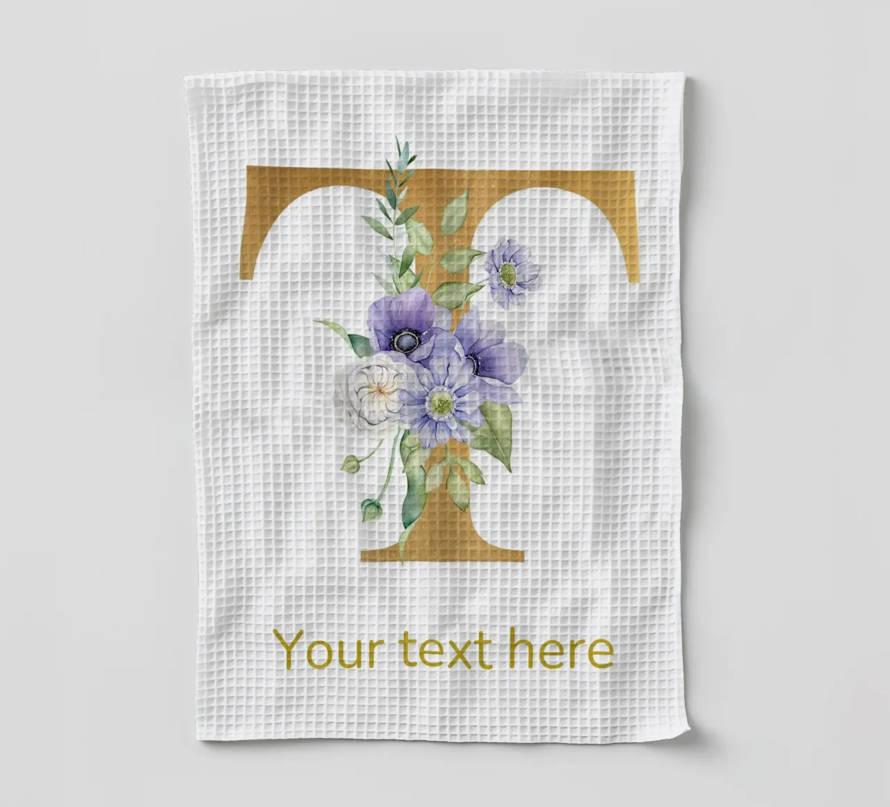 Letter T, Personalized Name Print, Personalized initial tea towel by The Custom Letter