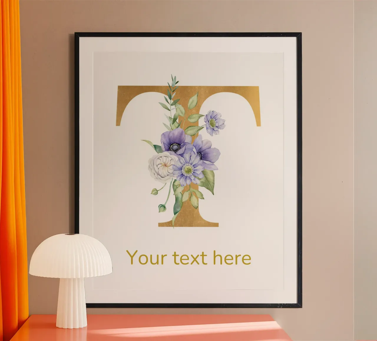 Letter T, Personalized Name Print, Personalized initial hahnemühle by The Custom Letter