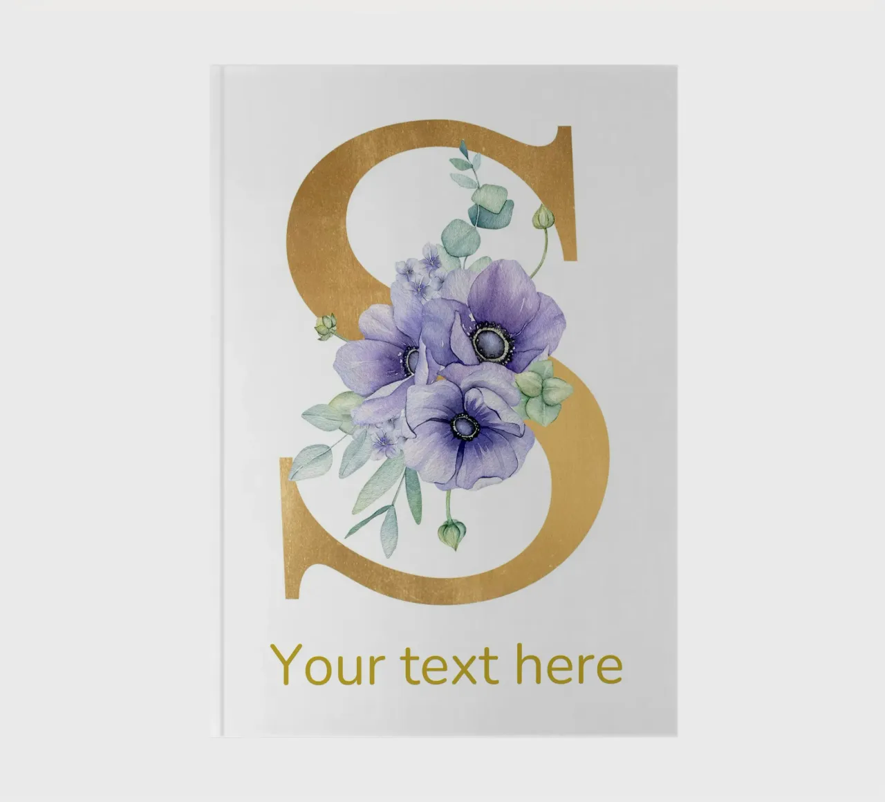 Letter S, Personalized Name Print, Personalized initial notebook by The Custom Letter