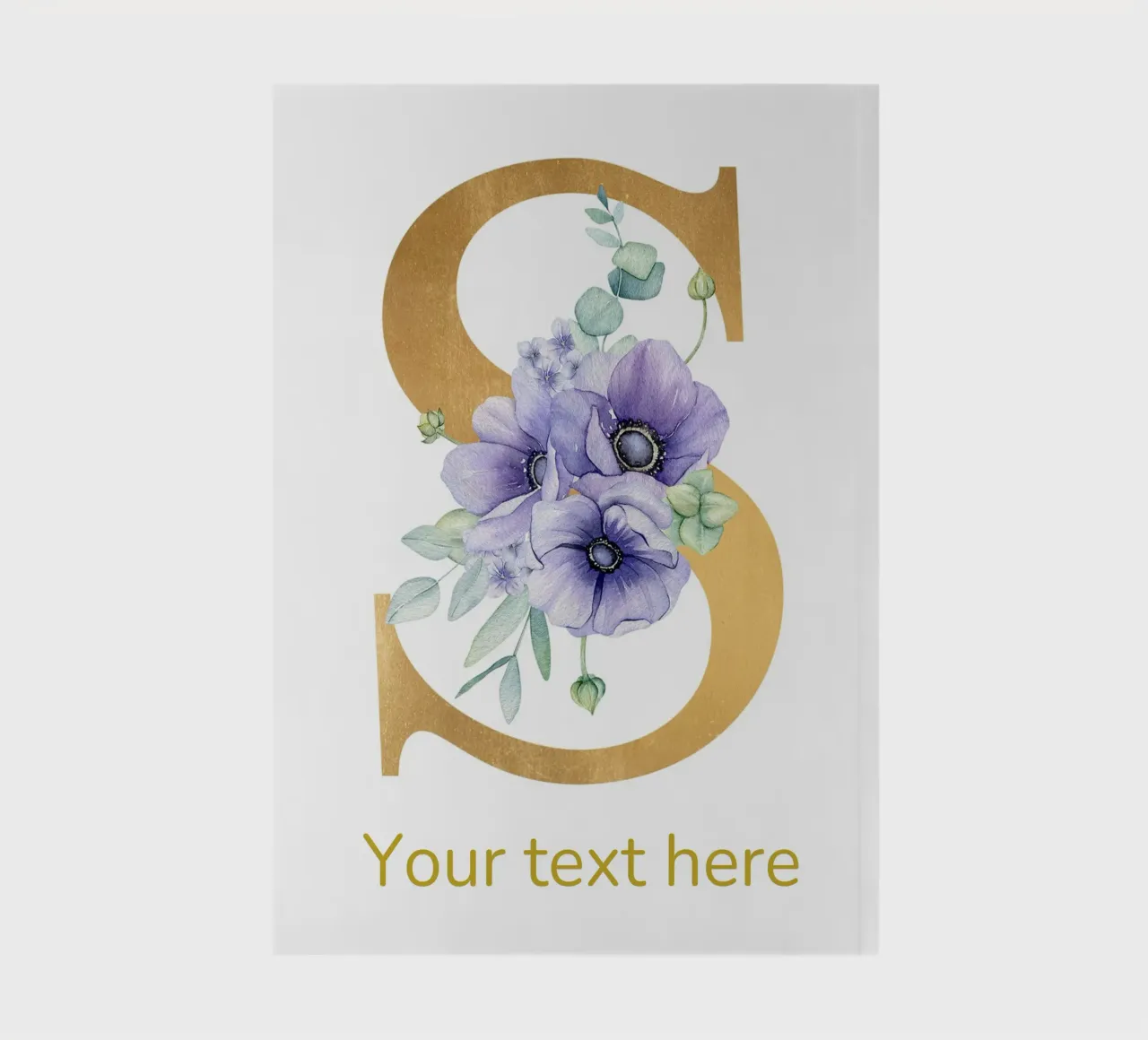 Letter S, Personalized Name Print, Personalized initial notebook by The Custom Letter