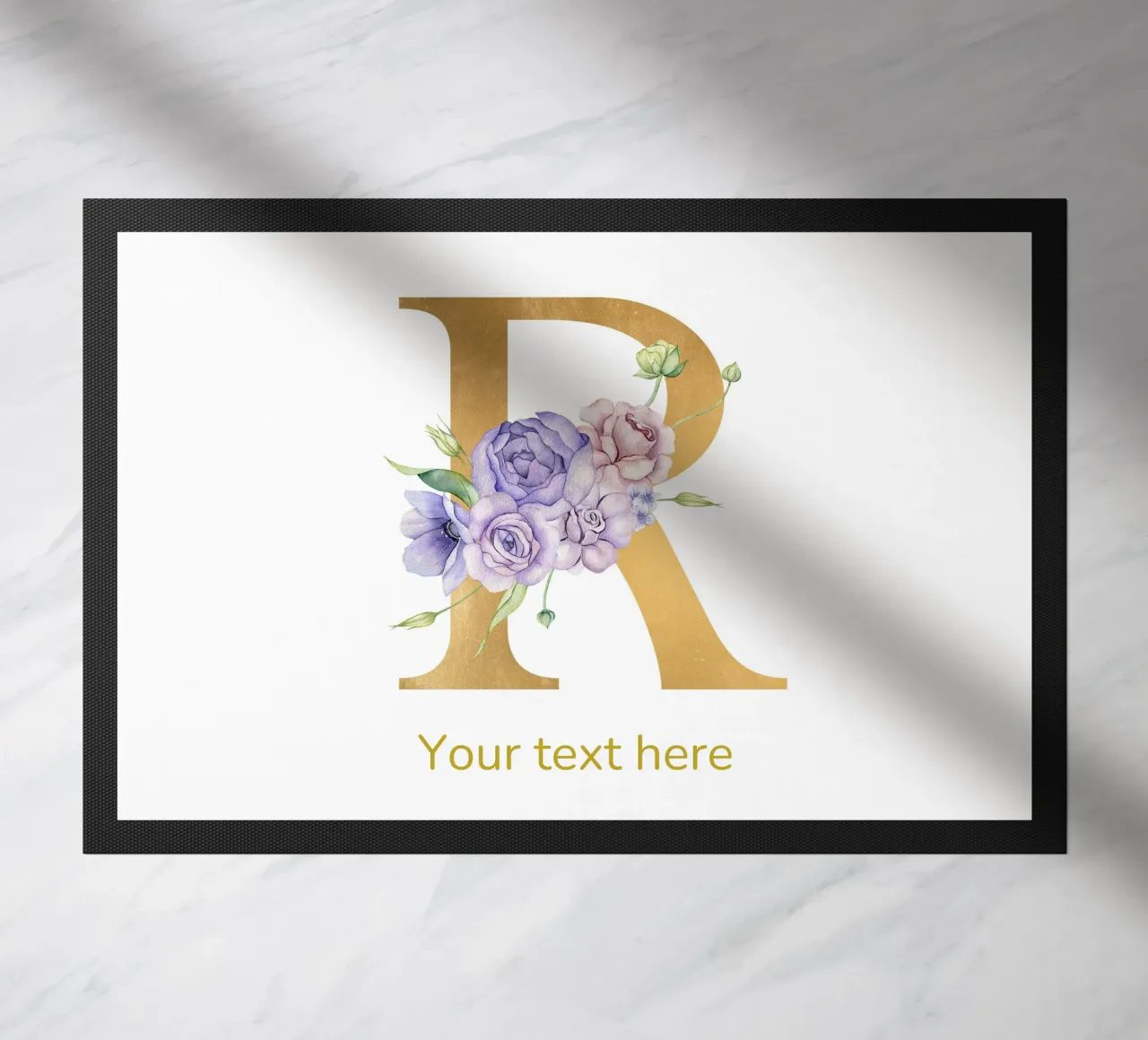 Letter R, Personalized Name Print, Personalized initial doormat by The Custom Letter