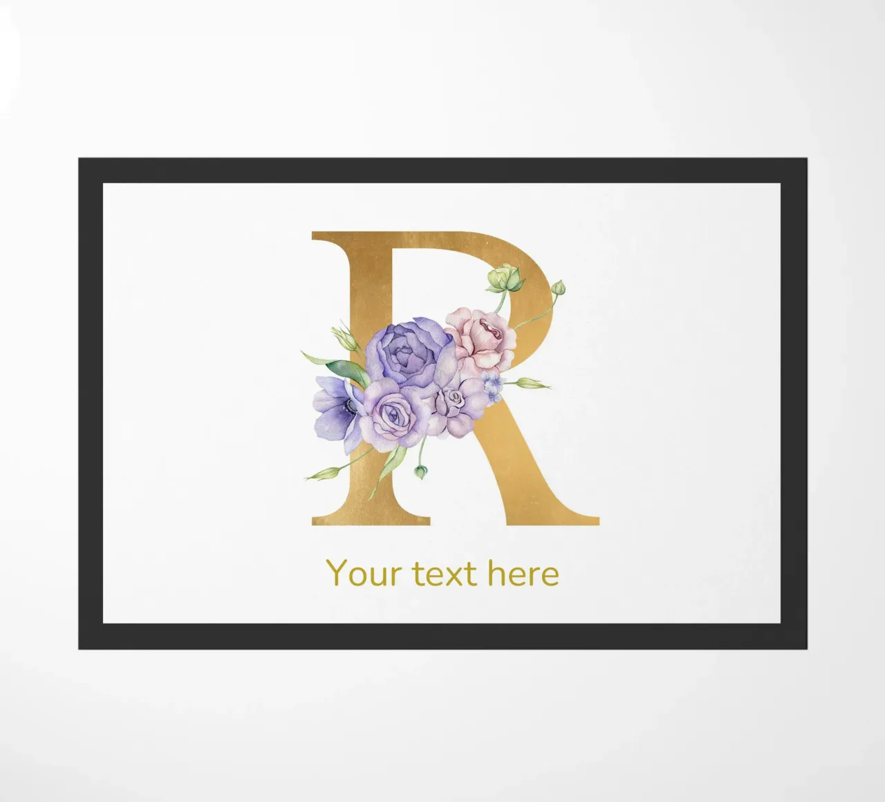 Letter R, Personalized Name Print, Personalized initial doormat by The Custom Letter