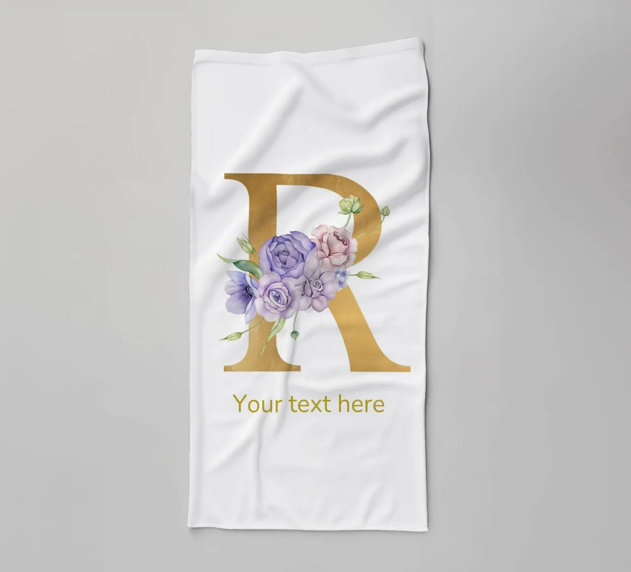 Letter R, Personalized Name Print, Personalized initial towel by The Custom Letter