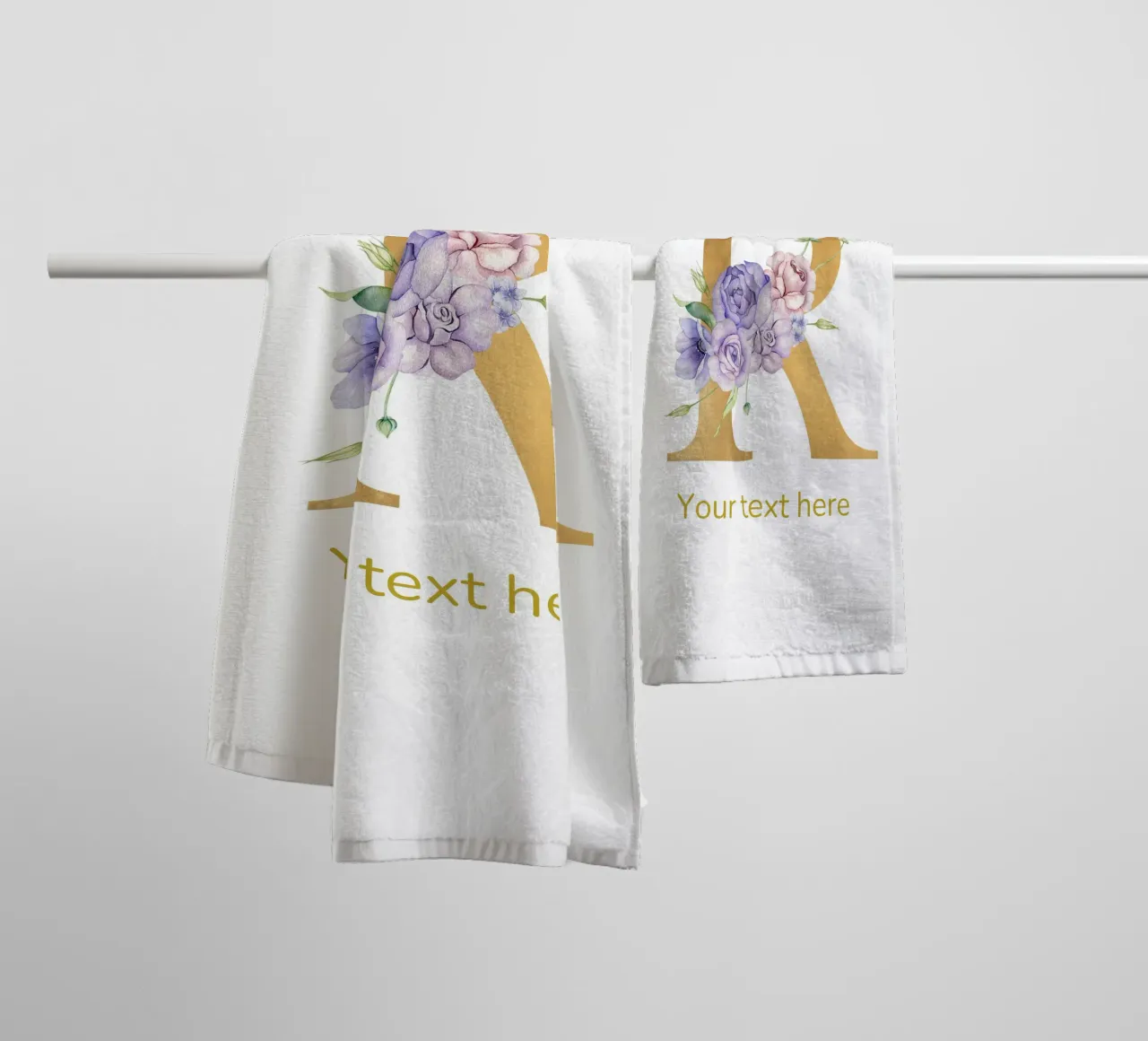 Letter R, Personalized Name Print, Personalized initial towel by The Custom Letter