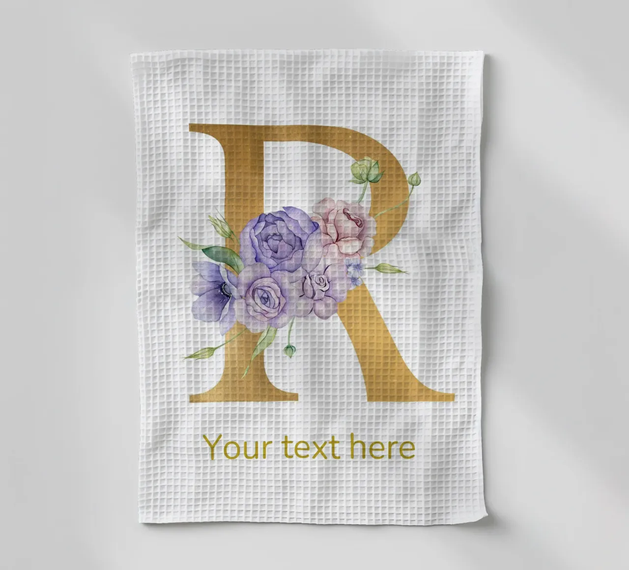Letter R, Personalized Name Print, Personalized initial tea towel by The Custom Letter