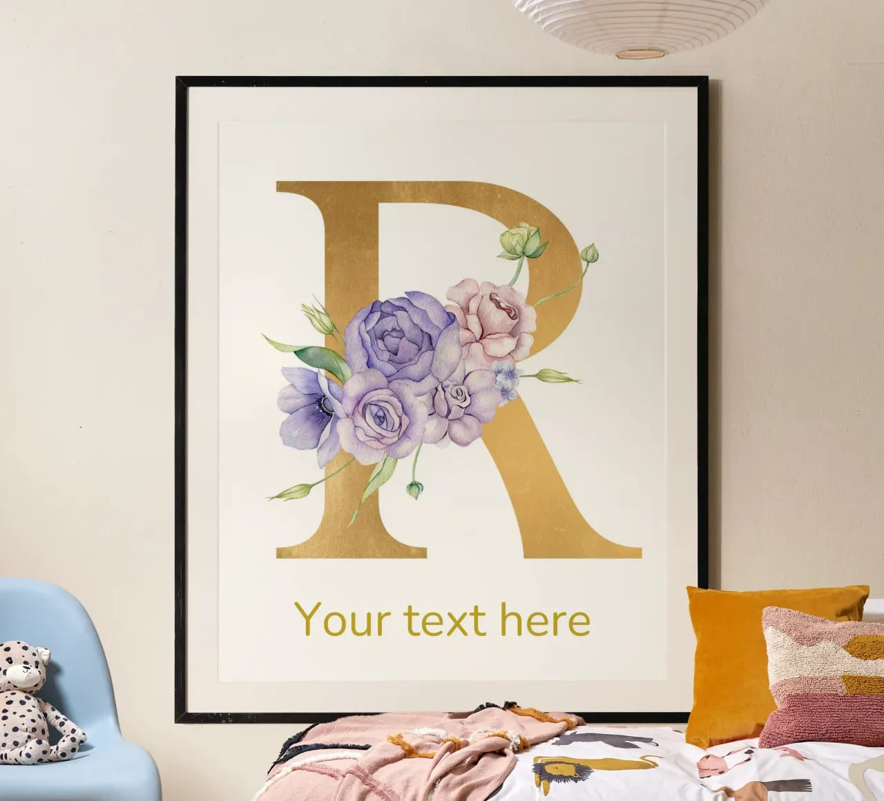 Letter R, Personalized Name Print, Personalized initial hahnemühle by The Custom Letter