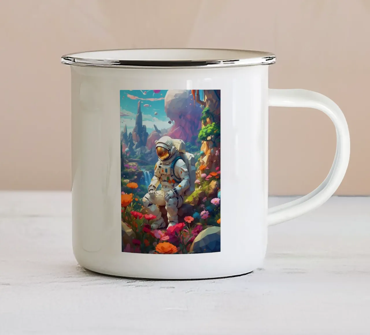 l'astronauta tazza in smalto da ARTVI-SHOP
