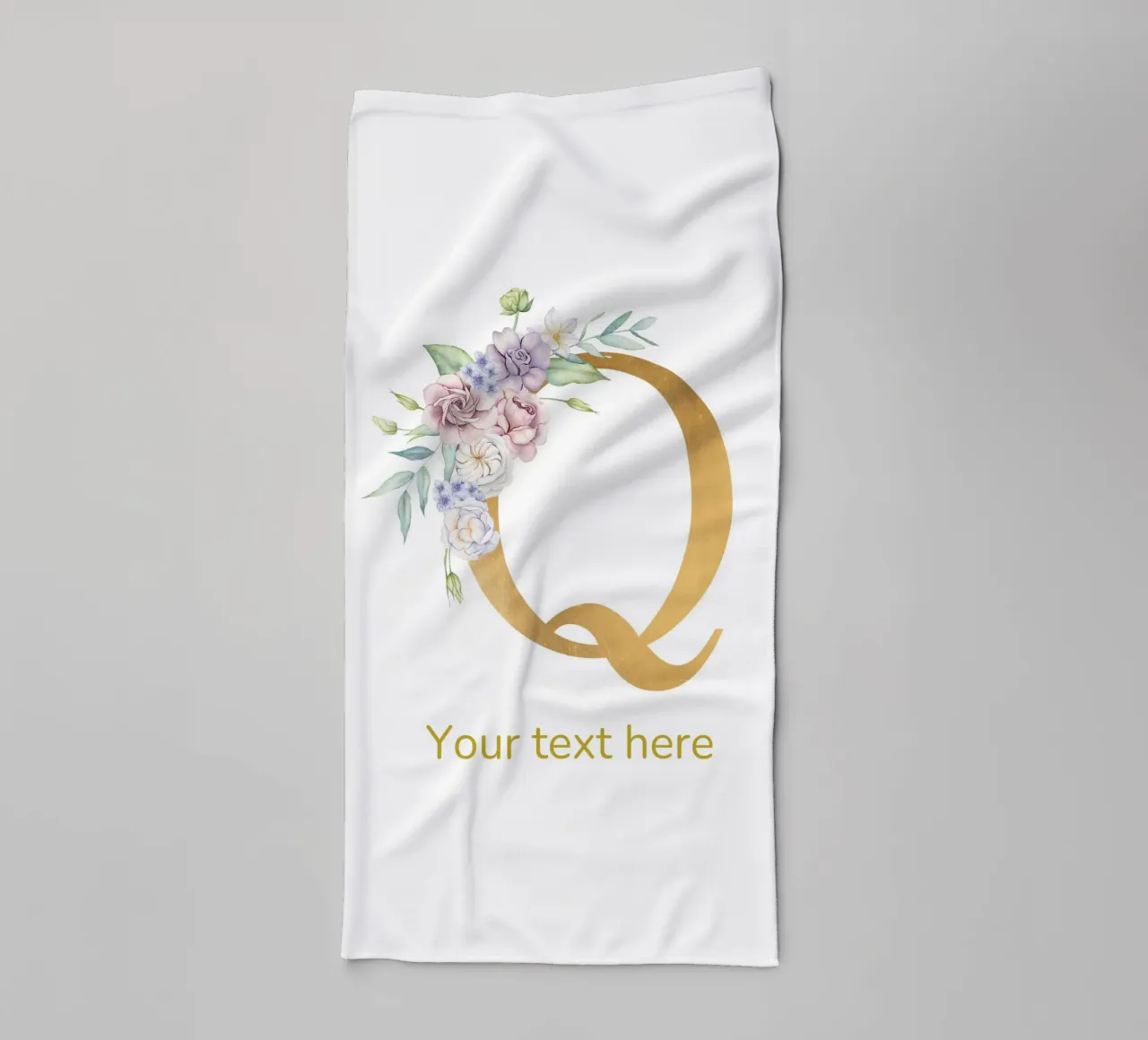 Letter Q, Personalized Name Print, Personalized initial towel by The Custom Letter