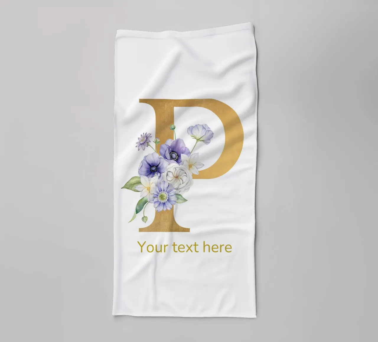 Letter P, Personalized Name Print, Personalized initial towel by The Custom Letter