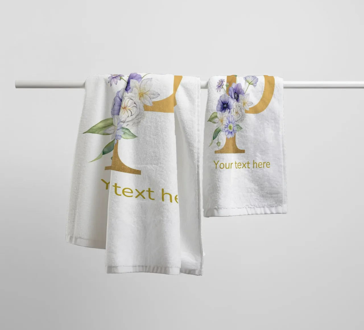 Letter P, Personalized Name Print, Personalized initial towel by The Custom Letter