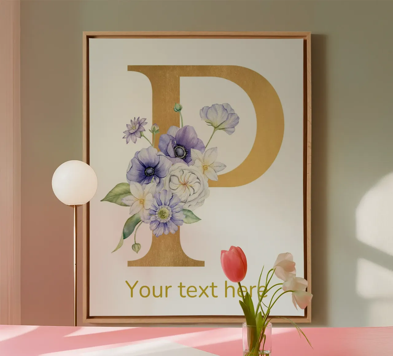 Letter P, Personalized Name Print, Personalized initial canvas by The Custom Letter