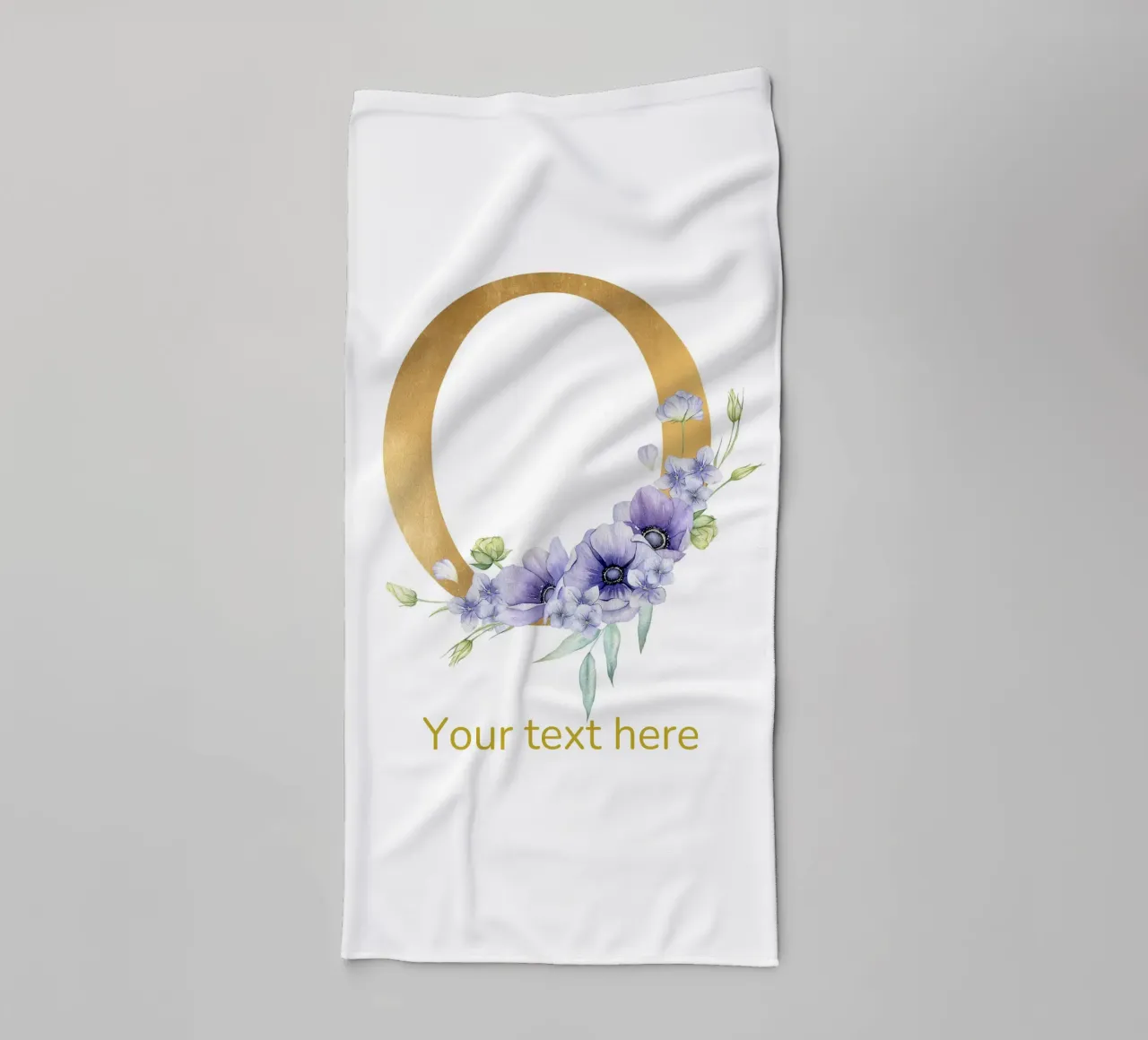 Letter O, Personalized Name Print, Personalized initial towel by The Custom Letter
