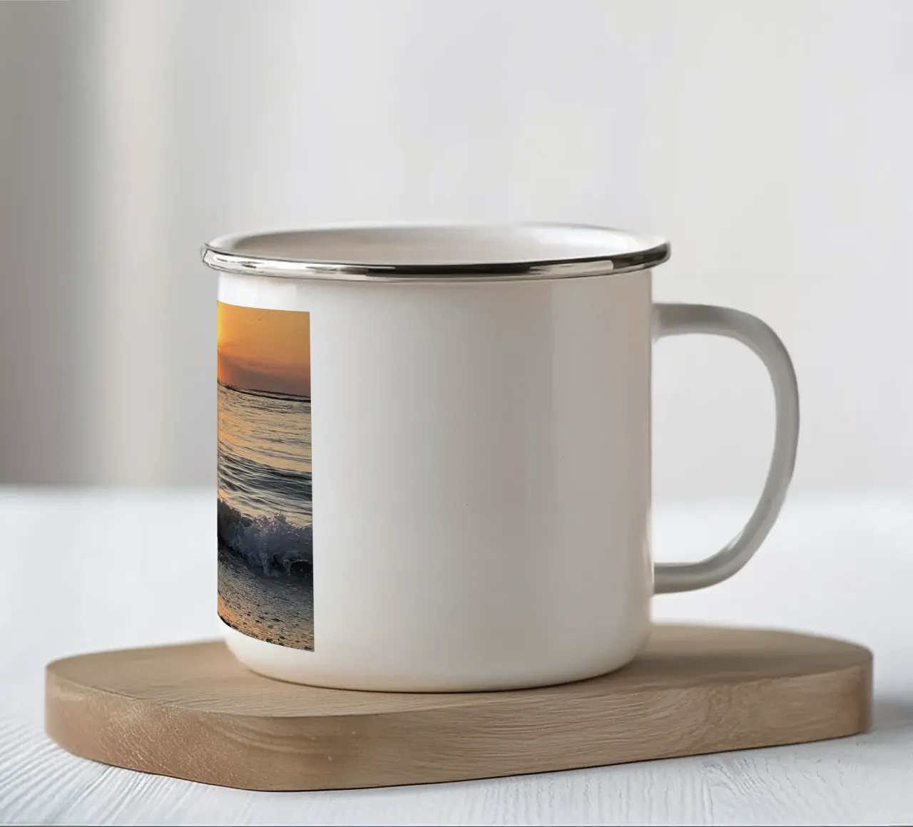 Tramonto a Holbox tazza in smalto da Dorothea Baur